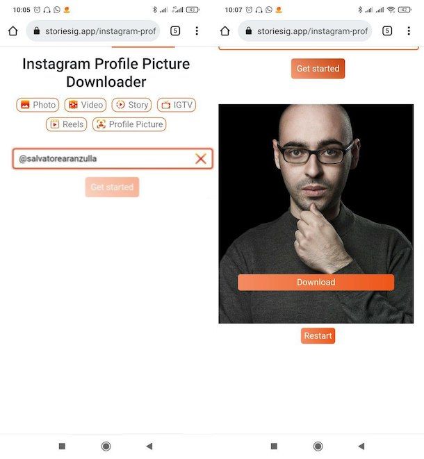 Come salvare le foto profilo Instagram