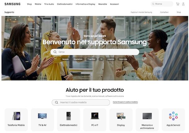 Supporto Samsung