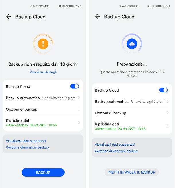 Come fare backup HUAWEI su cloud HUAWEI