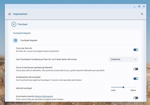 Come attivare o disattivare il touchpad su Chromebook