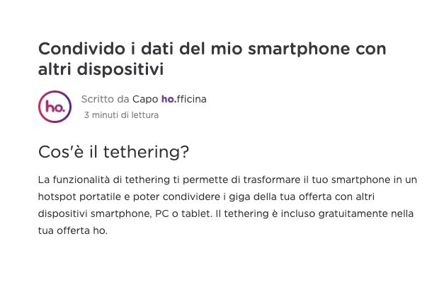 Costi per usare smartphone come modem