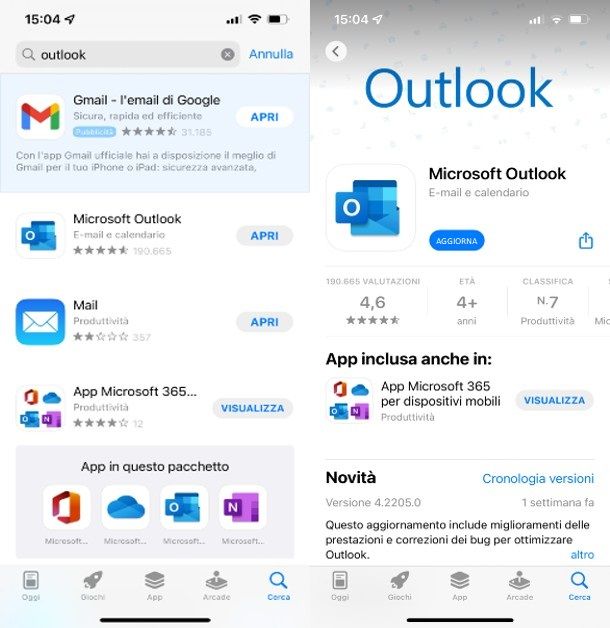 Come aggiornare Outlook su iPhone e iPad