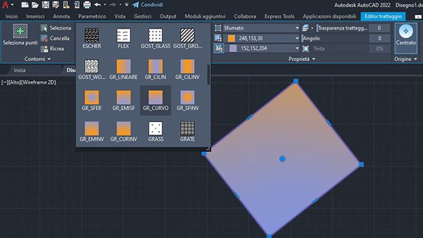 sfumature autocad