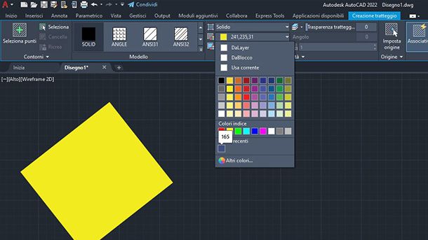 colorare su autocad