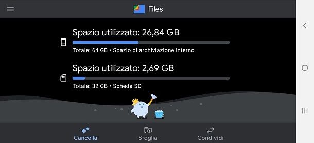 Pulire il telefono con Files di Google 