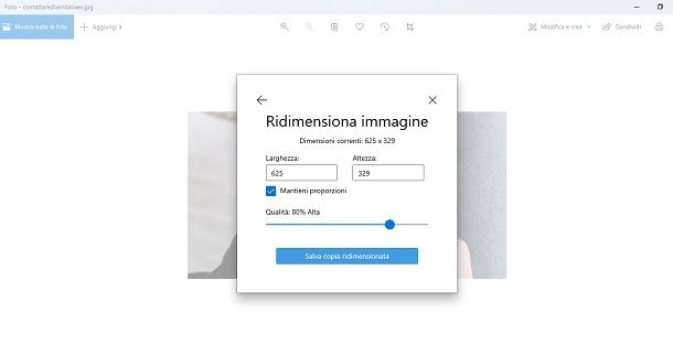 Ridimensionare con Foto di Windows