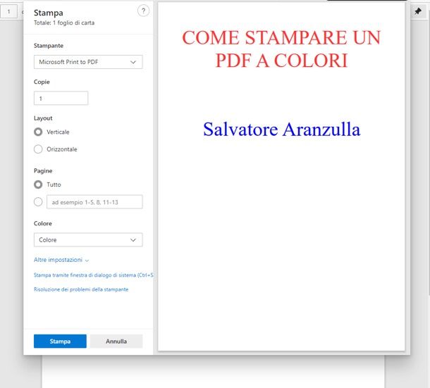 Come stampare a colori