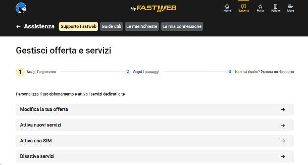 Come disdire contratto Fastweb fisso da sito