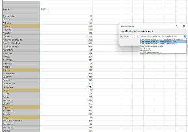 Formattazione Condizionale Excel