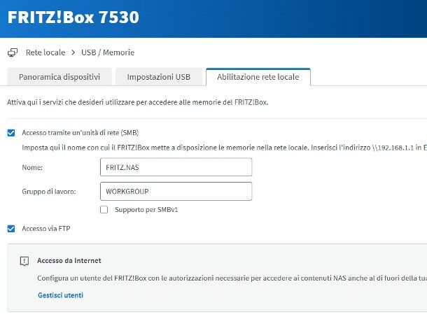 Come accedere all'hard disk collegato al router FRITZ!Box