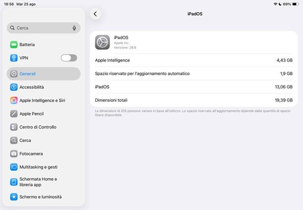 Come liberare spazio su iPad