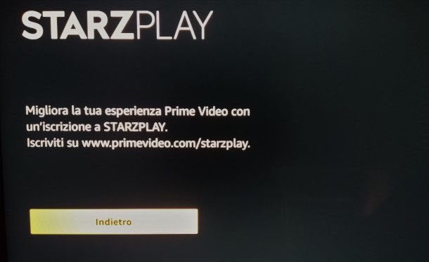 acquisto da app Amazon Prime Video senza metodo di pagamento impostato