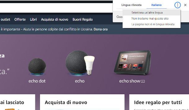 funzione google translate su Chrome