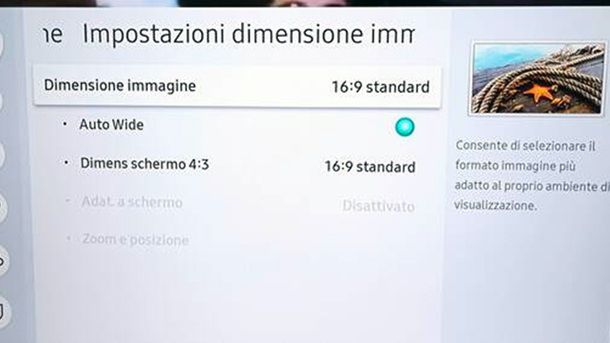 Come riportare lo schermo a dimensioni normali TV