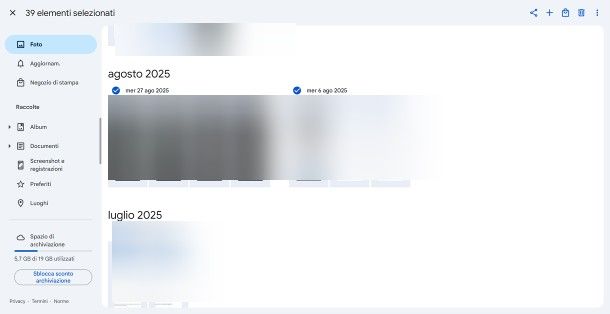Come selezionare tutte le foto su Google Foto