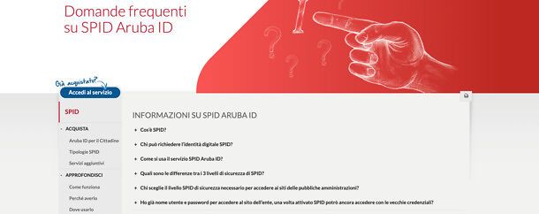 Per maggiori informazioni SPID Aruba