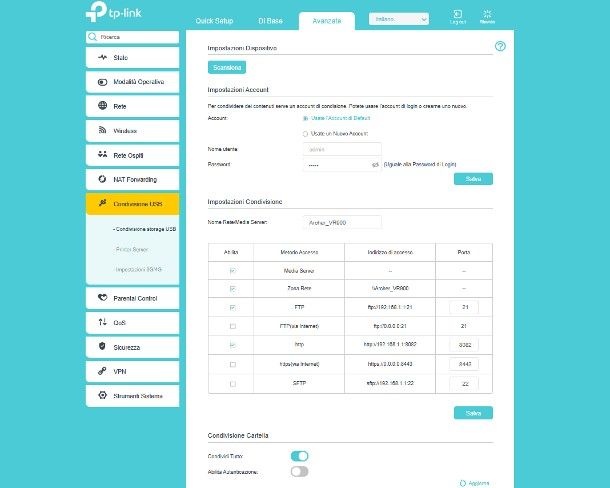 Come accedere all'hard disk collegato al router TP-Link