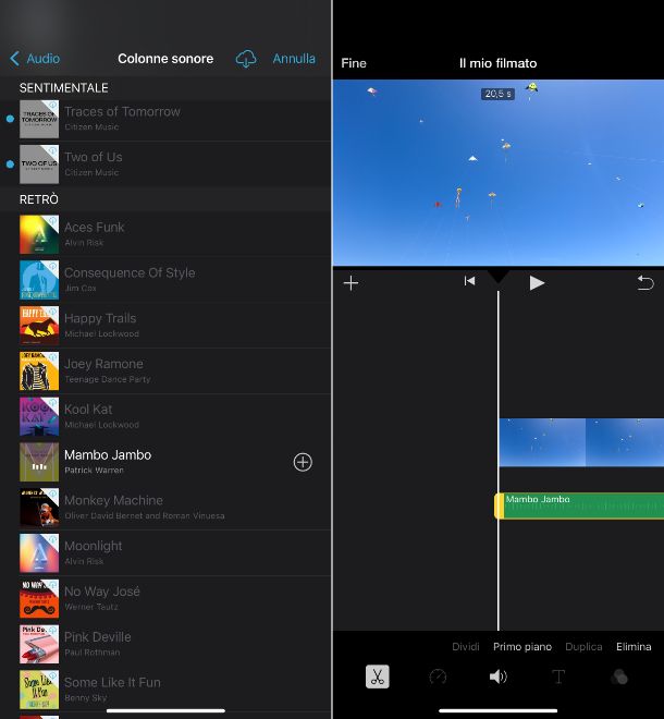 Come aggiungere musica a un video sul cellulare