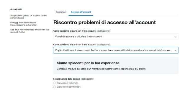 Come cancellare profilo X sospeso o bloccato