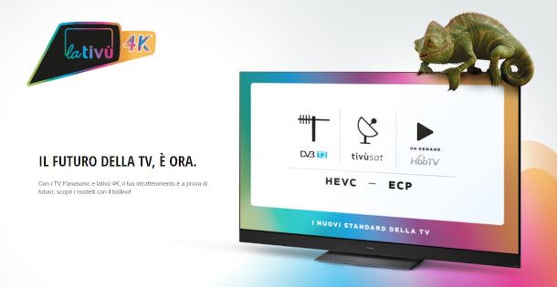 slogan TV 4k Panasonic con logo HbbTV