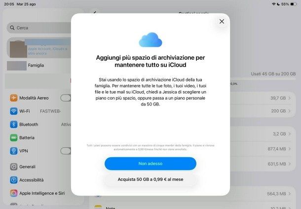 Come liberare spazio su iPad con iCloud