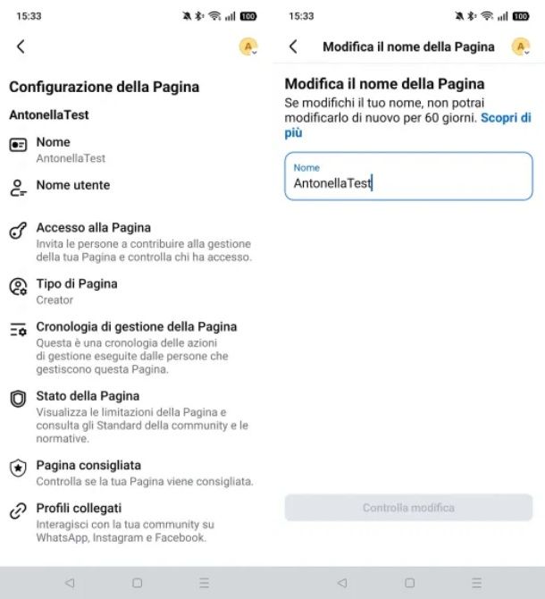 Come cambiare nome pagina Facebook da smartphone e tablet