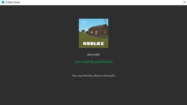 Pubblicare un gioco su Roblox