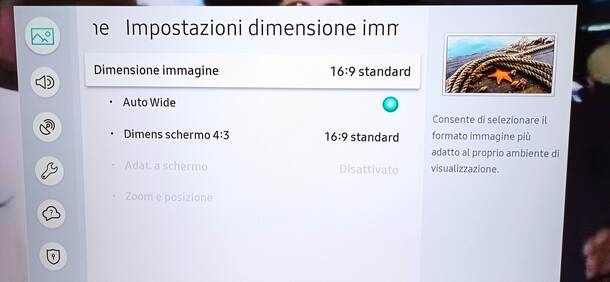 Impostazioni schermo TV Samsung