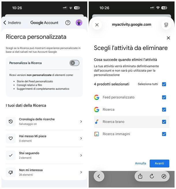 Come cancellare la cronologia sul cellulare