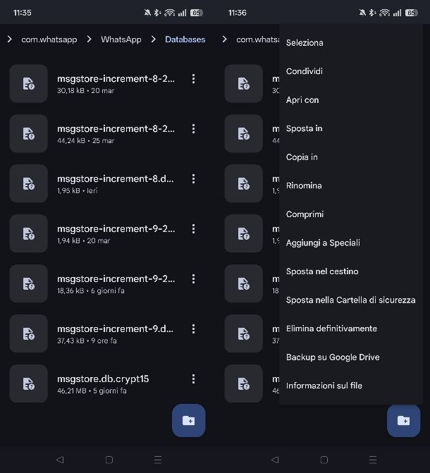 backup locale whatsapp