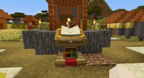 leggio con libro su minecraft