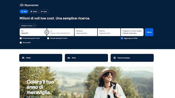 Miglior motore di ricerca per voli Skyscanner