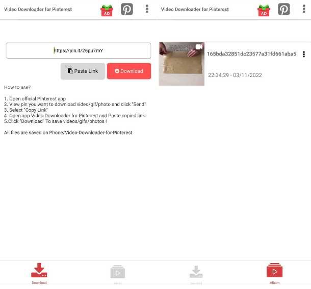 Altre app per scaricare video da Pinterest