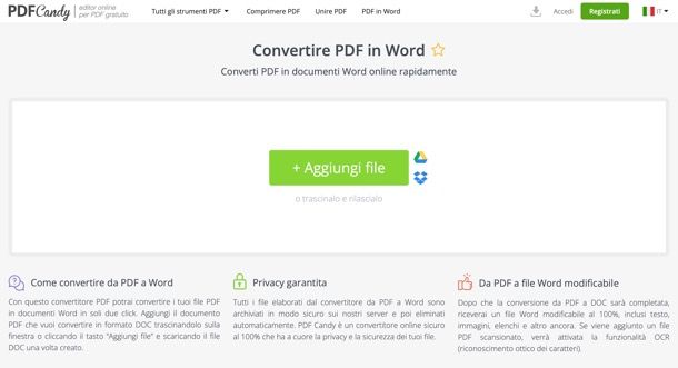 Convertire file PDF in Word gratis