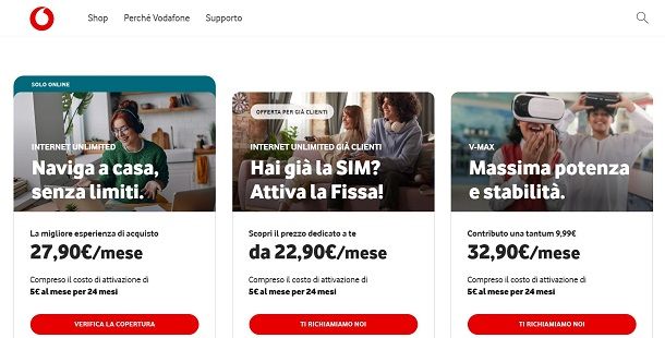 Offerte Vodafone casa voce e Internet