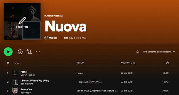 download playlist Spotify da PC