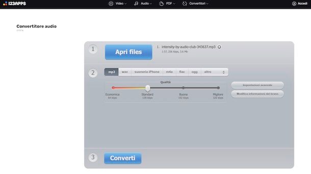 Convertitore Audio di 123Apps
