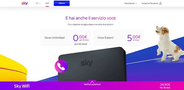 offerte solo telefono fisso Sky Wifi