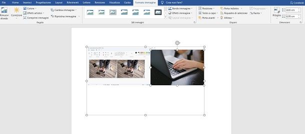 affiancare immagini word