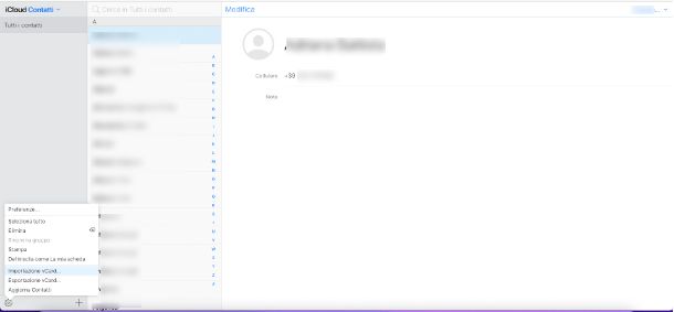 Importare VCF su iPhone tramite iCloud