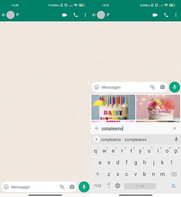 Inviare GIF su WhatsApp Android