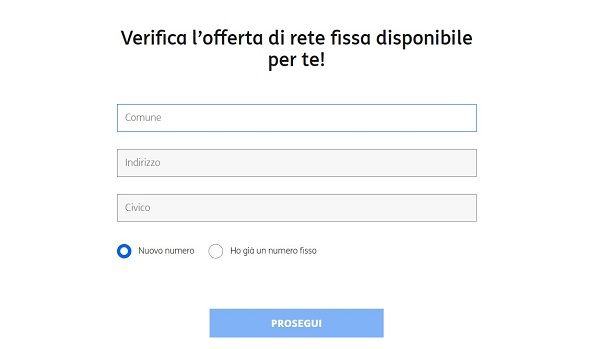 Verificare copertura fibra TIM