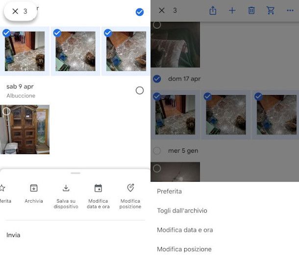 rimuovere immagini dal feed di Google Foto su iPhone