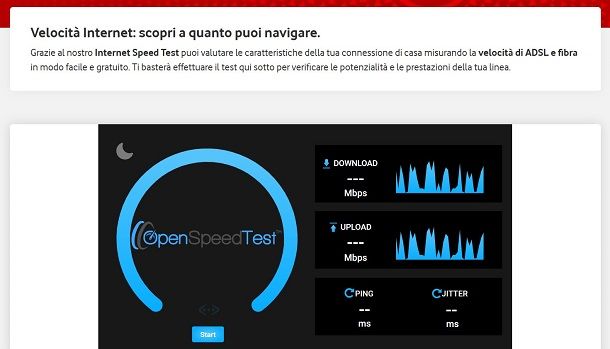 Verificare la velocità della fibra di Vodafone