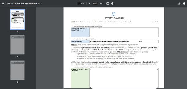 stampa PDF Attestazione ISEE
