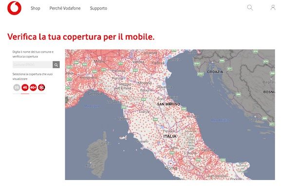 Copertura Vodafone mobile