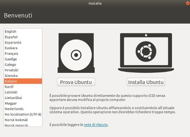 Installare Linux