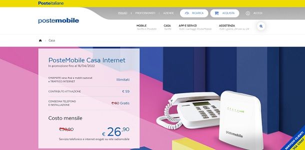 offerte solo telefono fisso postemobile