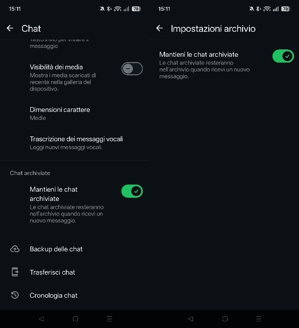Come archiviare chat WhatsApp per sempre