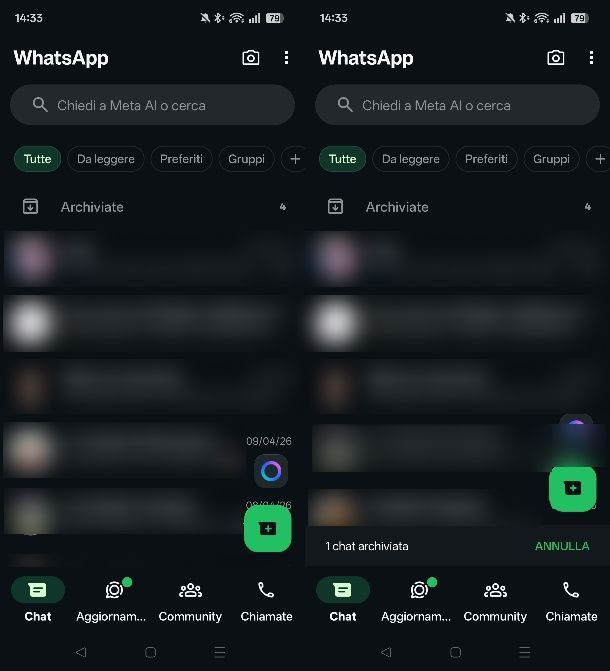 Come archiviare chat WhatsApp su Android
